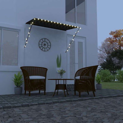 Retractable Awning with LED Anthracite 250 x 150 cm