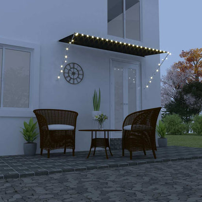 Retractable Awning with LED Anthracite 300 x 150 cm