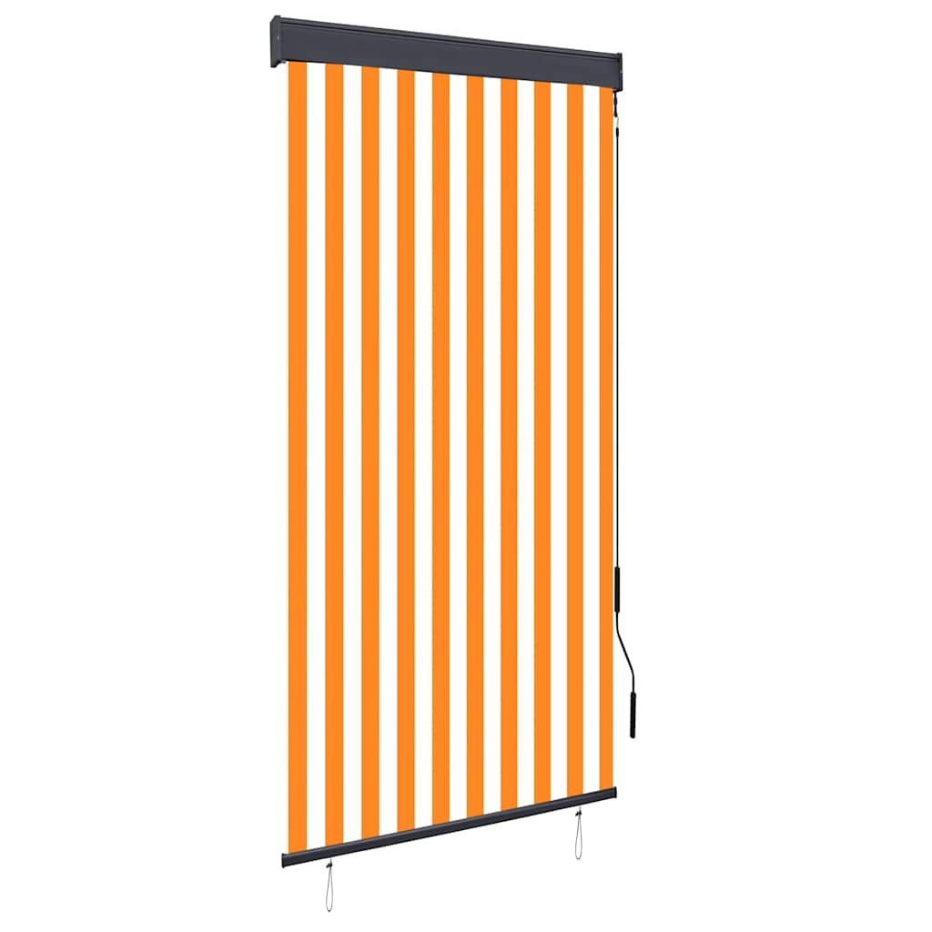Outdoor Roller Blind 100 x 250 cm Orange and white