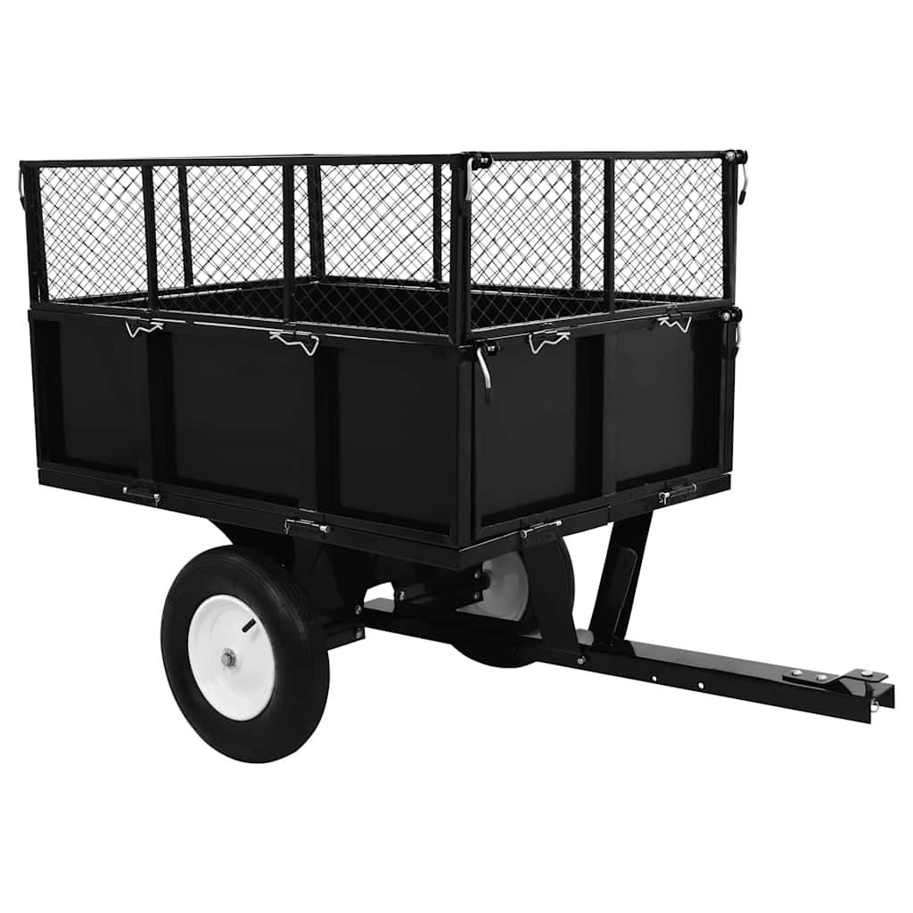 vidaXL Tipping Trailer | Black | Steel | Large | Detachable | Tipping Trailer 2