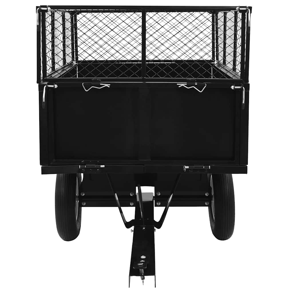vidaXL Tipping Trailer | Black | Steel | Large | Detachable | Tipping Trailer 3