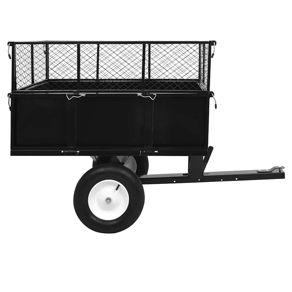 vidaXL Tipping Trailer | Black | Steel | Large | Detachable | Tipping Trailer 4