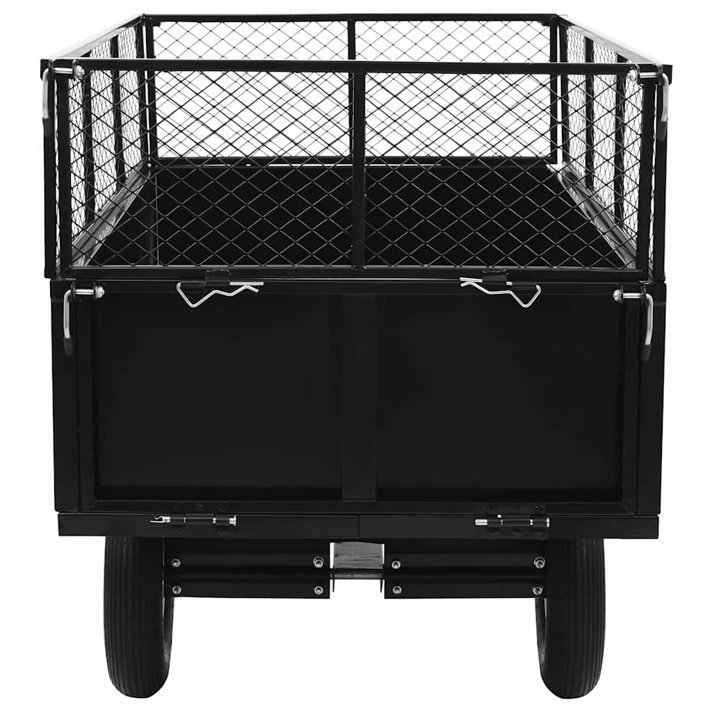 vidaXL Tipping Trailer | Black | Steel | Large | Detachable | Tipping Trailer 5