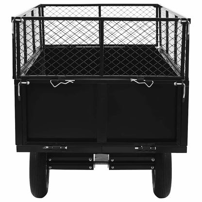 vidaXL Tipping Trailer | Black | Steel | Large | Detachable | Tipping Trailer 5