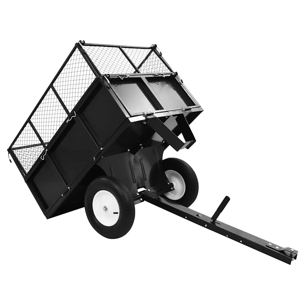 vidaXL Tipping Trailer | Black | Steel | Large | Detachable | Tipping Trailer 6