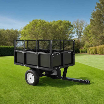 vidaXL Tipping Trailer | Black | Steel | Large | Detachable | Tipping Trailer 1