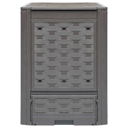 vidaXL Garden Composters 3 pcs Brown 60x60x83 cm 900 L Plastic Rattan 2