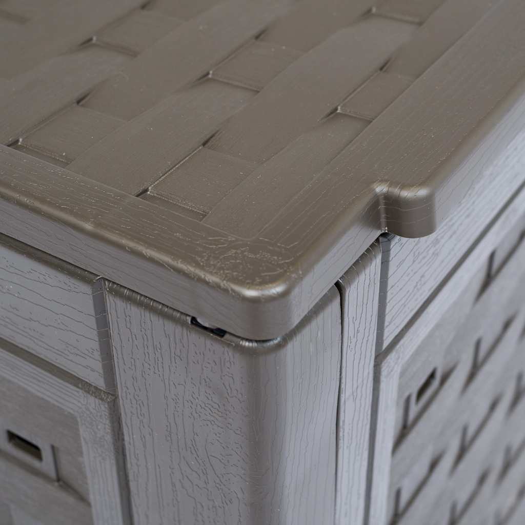 vidaXL Garden Composters 3 pcs Brown 60x60x83 cm 900 L Plastic Rattan 5