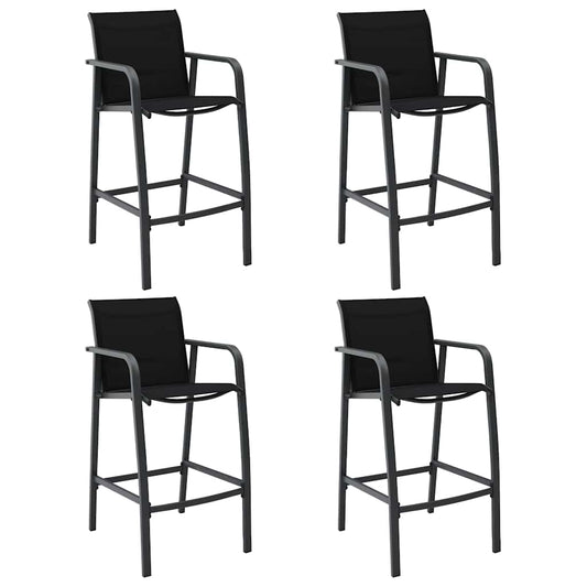 Garden Bar Chairs Textilene Black
