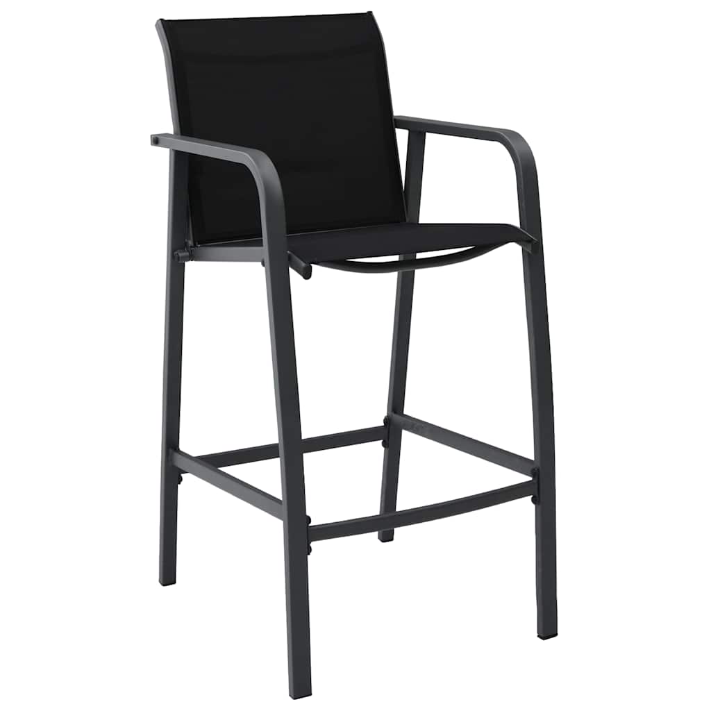 48117 vidaXL Garden Bar Chairs 4 pcs Black Textilene 2