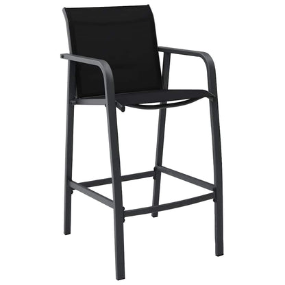 Garden Bar Chairs Textilene Black