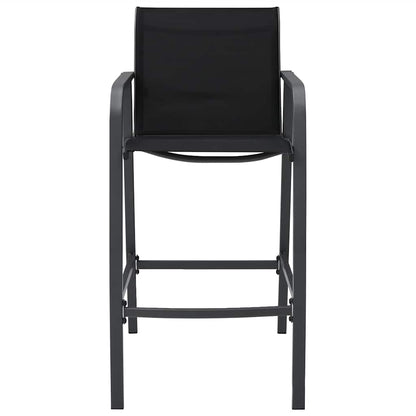 48117 vidaXL Garden Bar Chairs 4 pcs Black Textilene 3