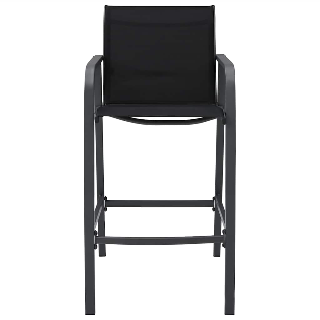 Garden Bar Chairs Textilene Black
