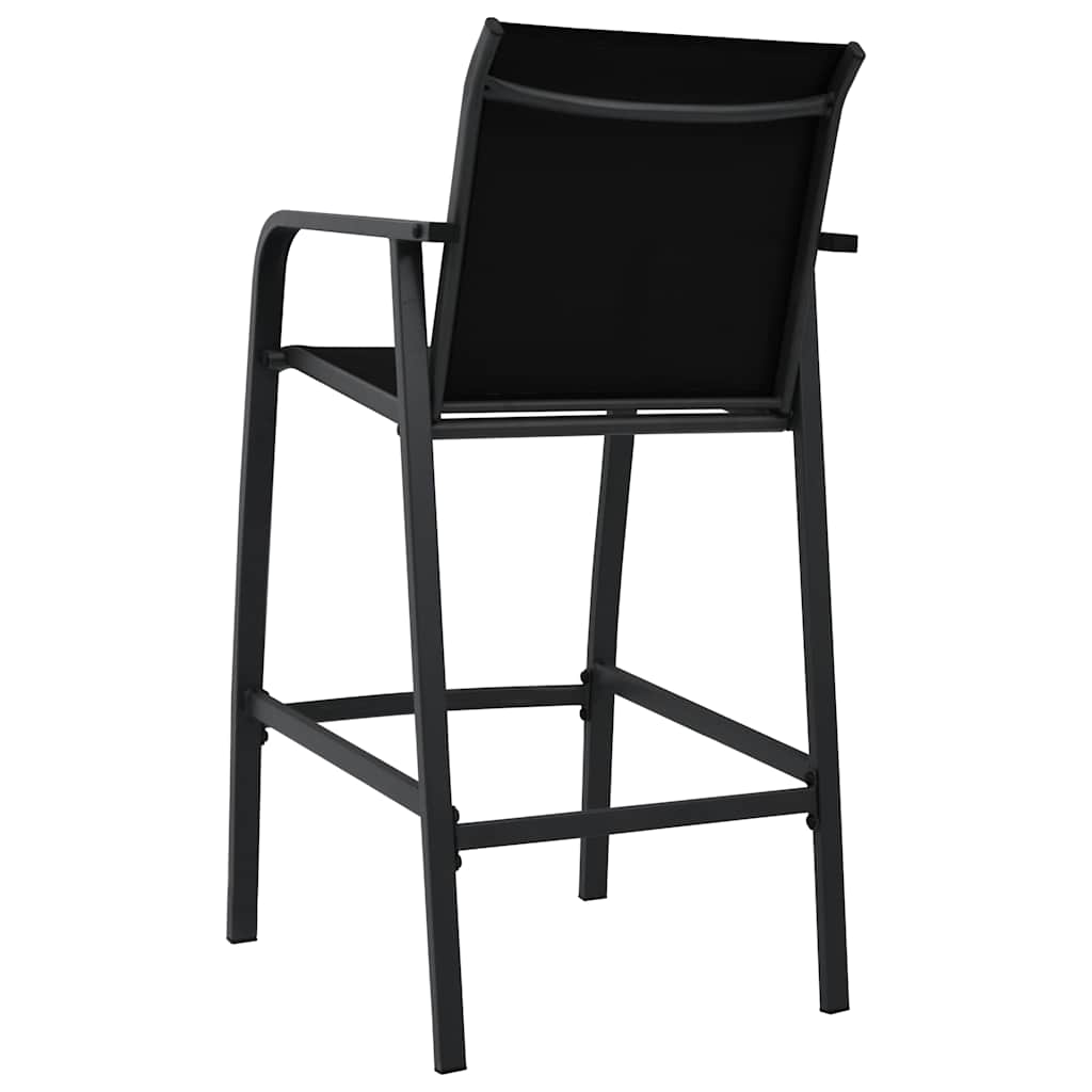 48117 vidaXL Garden Bar Chairs 4 pcs Black Textilene 4