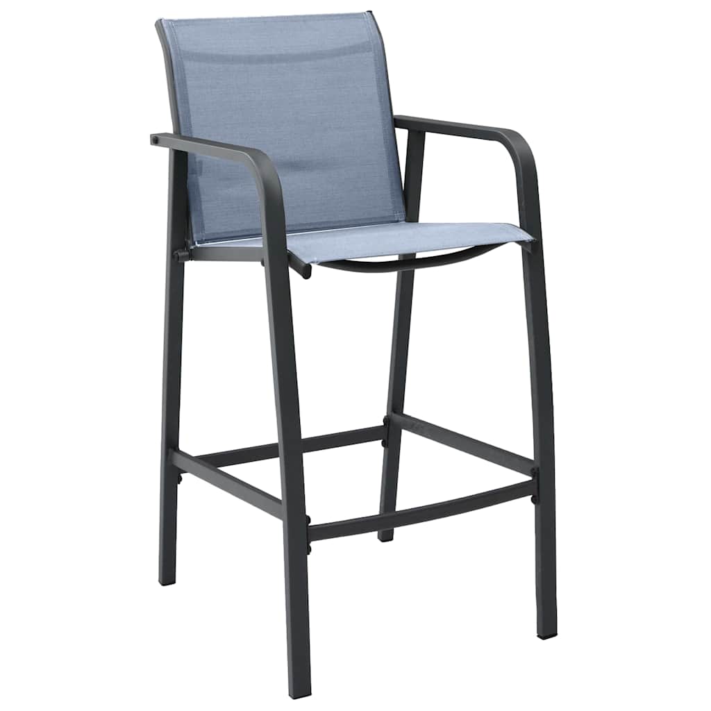 48119 vidaXL Garden Bar Chairs 4 pcs Grey Textilene 2