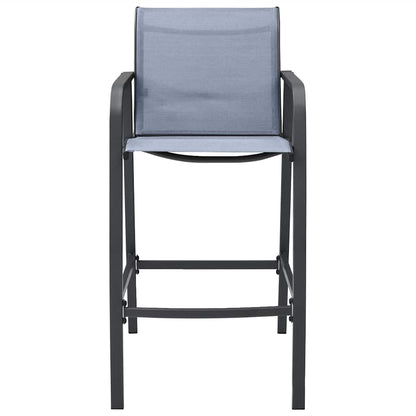 48119 vidaXL Garden Bar Chairs 4 pcs Grey Textilene 3