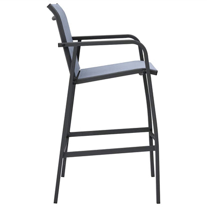 48119 vidaXL Garden Bar Chairs 4 pcs Grey Textilene 4