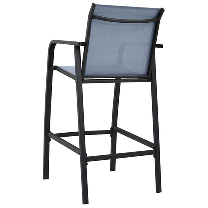 48119 vidaXL Garden Bar Chairs 4 pcs Grey Textilene 5