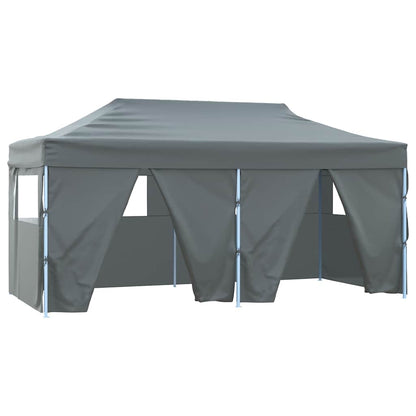 vidaXL Professional Folding Party Tent with 4 Sidewalls 3x6 m Steel Anthracite 2