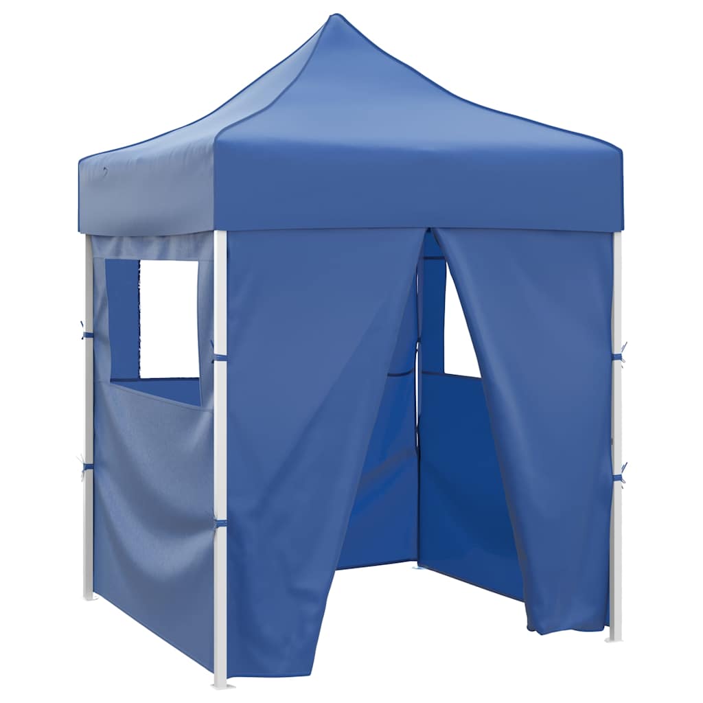 Foldable Party Tent Pop-Up No with 4 Sidewalls Blue