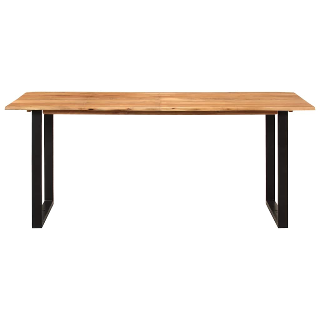 Dining Table Solid Acacia Wood Black 180 x 90 x 76 cm