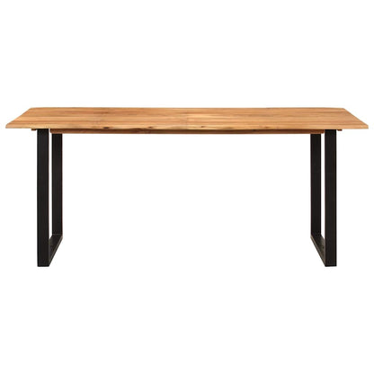 Dining Table Solid Acacia Wood Black 180 x 90 x 76 cm