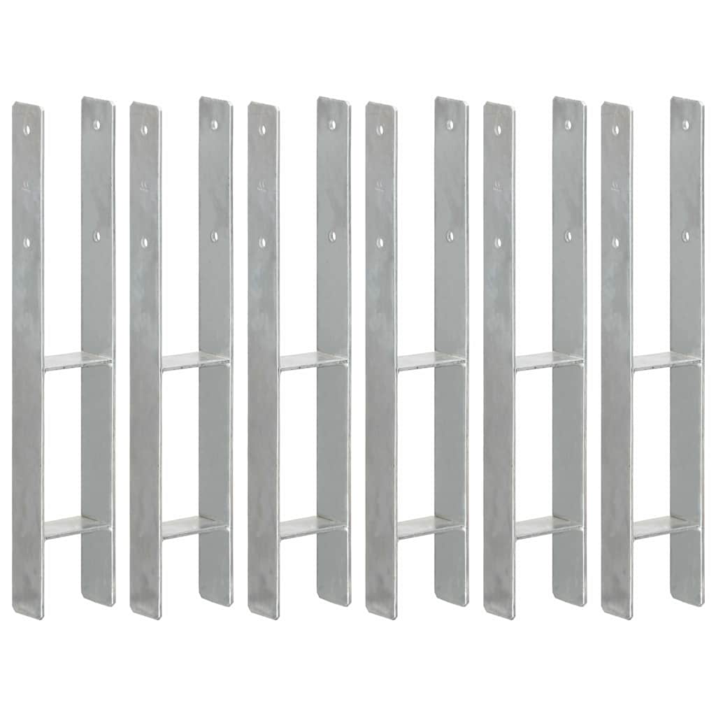 Fence Anchors Silver Galvanised Steel 9 x 6 x 60 cm