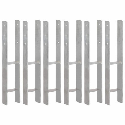 Fence Anchors Silver Galvanised Steel 10 x 6 x 60 cm