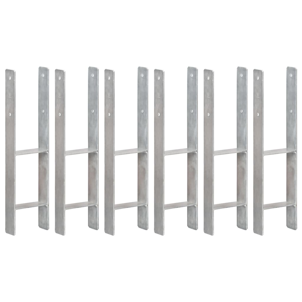 Fence Anchors Silver Galvanised Steel 14 x 6 x 60 cm