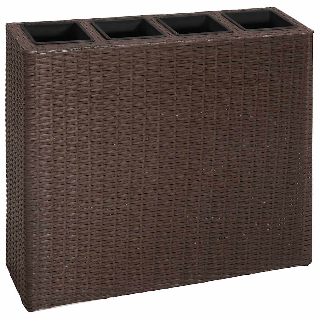Garden Raised Bed with Pots Poly Rattan 8