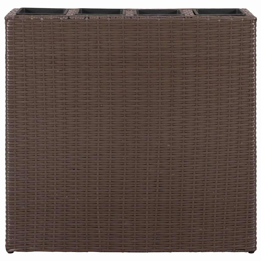 Garden Raised Bed with Pots Poly Rattan 8
