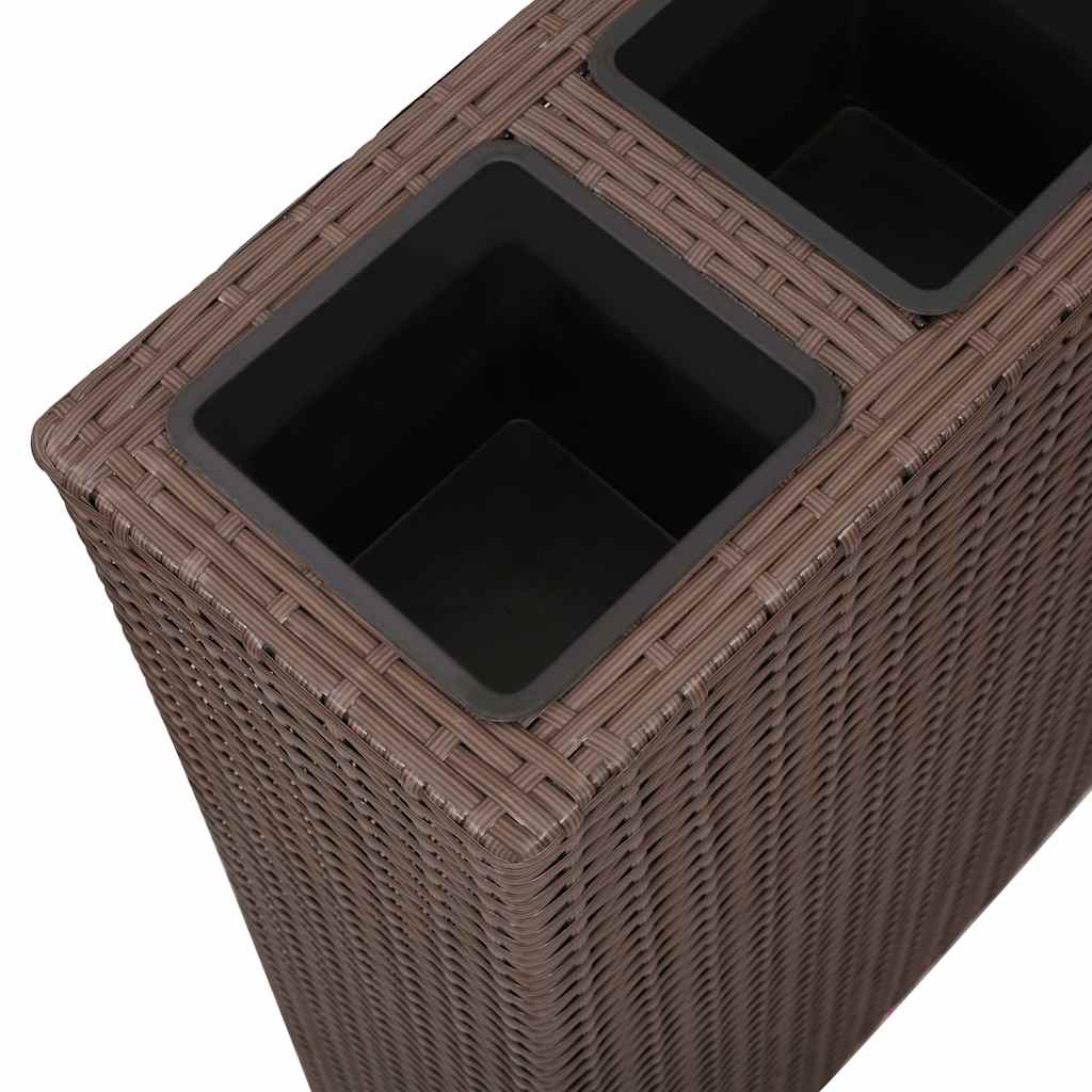 Garden Raised Bed with Pots Poly Rattan 8