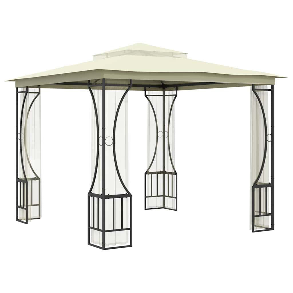 vidaXL Gazebo with Nets 300x300x265 cm Cream 3