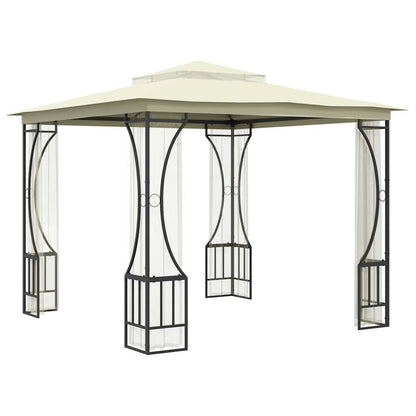 vidaXL Gazebo with Nets 300x300x265 cm Cream 3