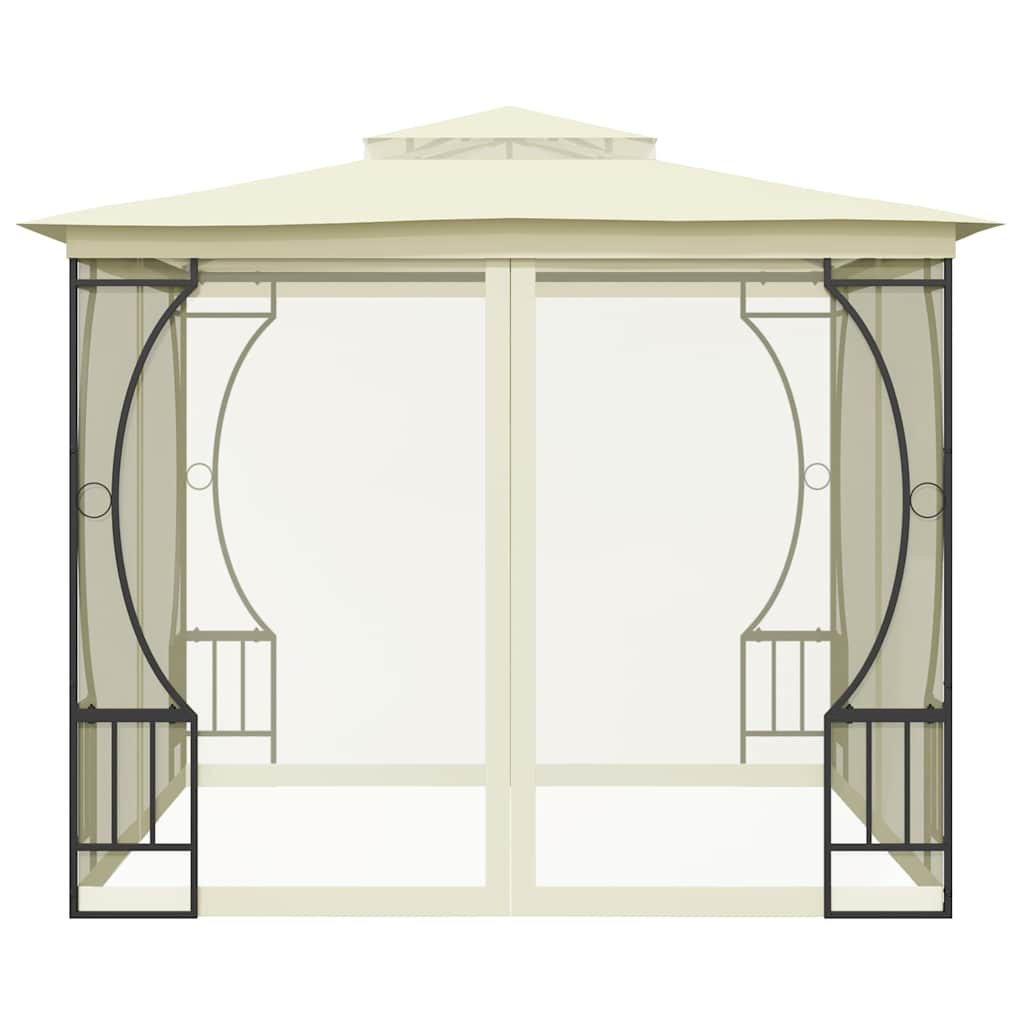vidaXL Gazebo with Nets 300x300x265 cm Cream 4