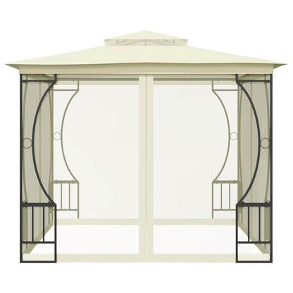 vidaXL Gazebo with Nets 300x300x265 cm Cream 4