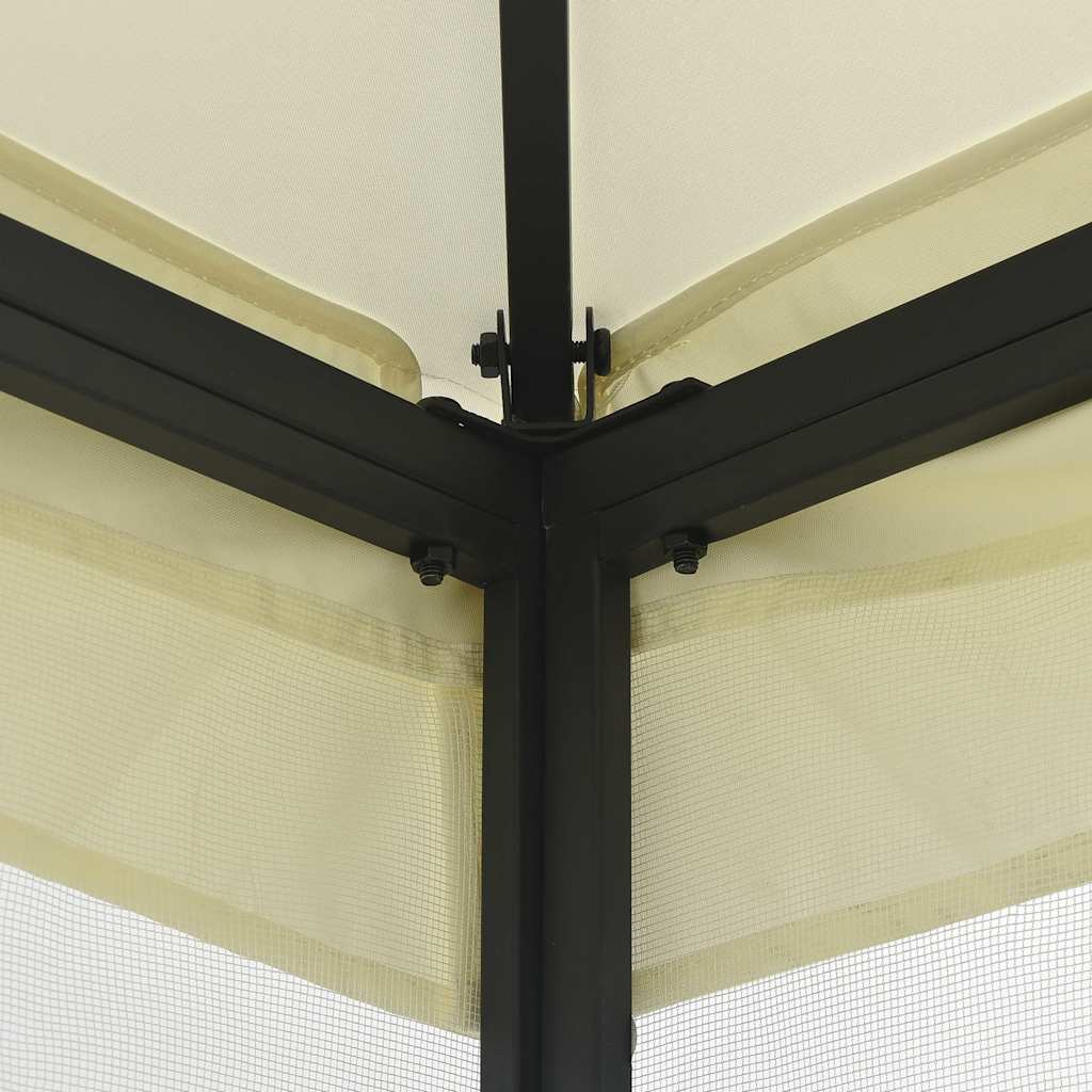 vidaXL Gazebo with Nets 300x300x265 cm Cream 5
