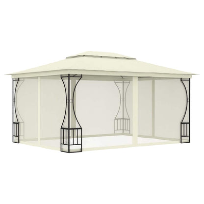 vidaXL Gazebo with Nets 300x400x265 cm Cream 2