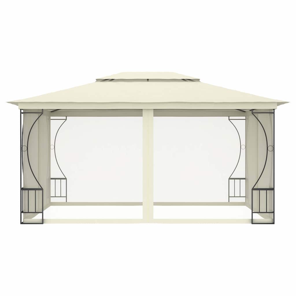 vidaXL Gazebo with Nets 300x400x265 cm Cream 4