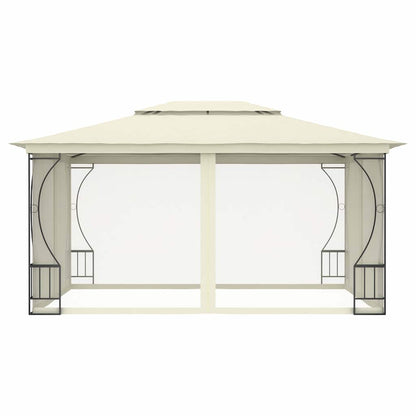 vidaXL Gazebo with Nets 300x400x265 cm Cream 4