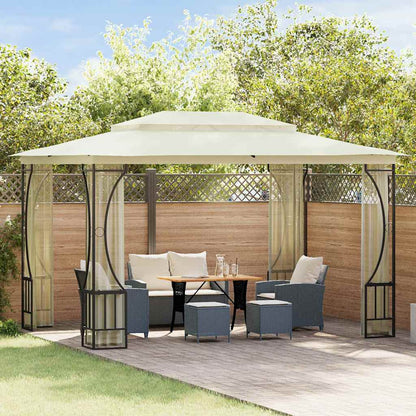 vidaXL Gazebo with Nets 300x400x265 cm Cream 1