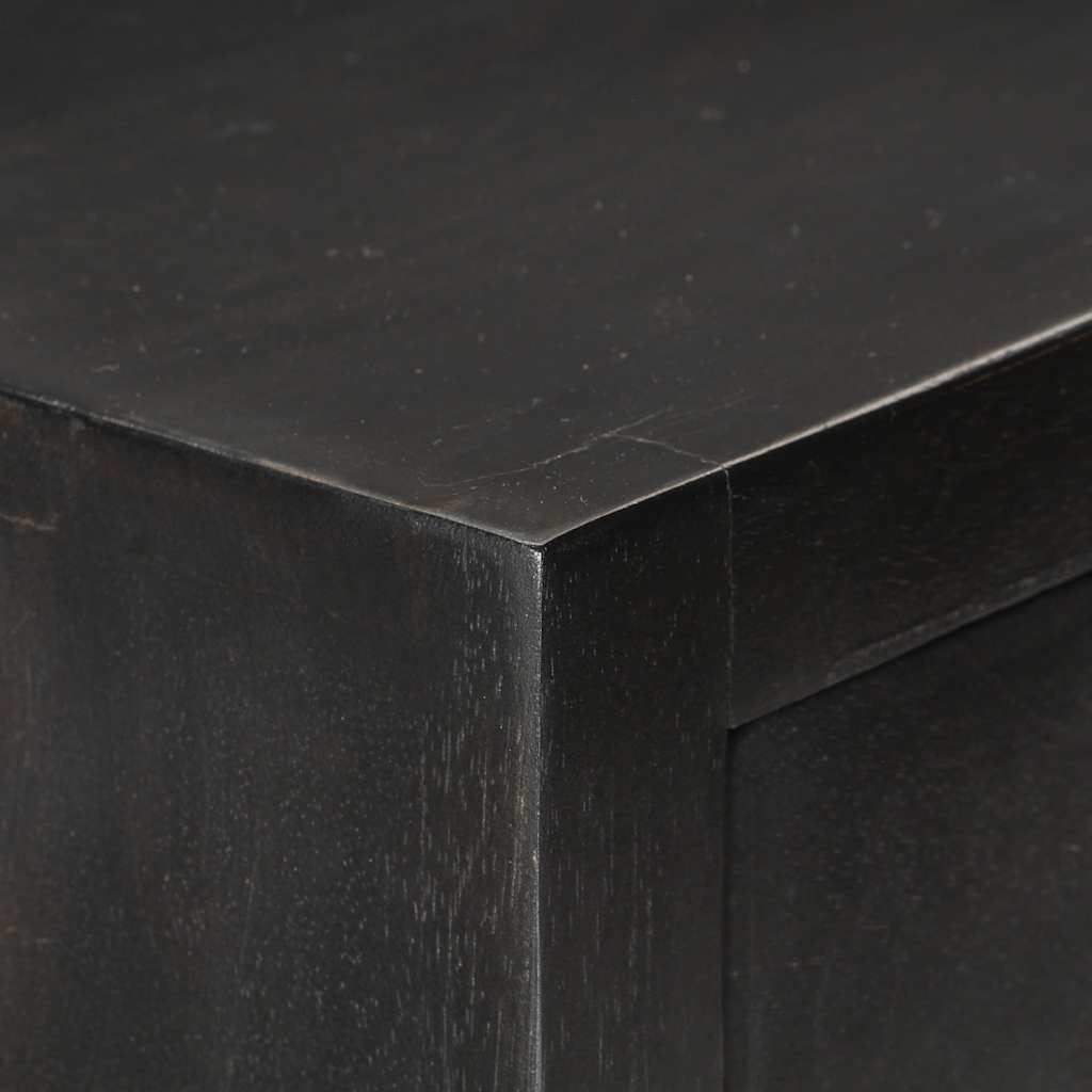 vidaXL Drawer Cabinet Black and Gold 45x30x105 cm Solid Mango Wood 6
