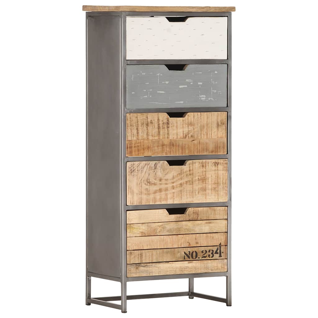 286535 vidaXL Drawer Cabinet 45x30x105 cm Solid Mango Wood 1