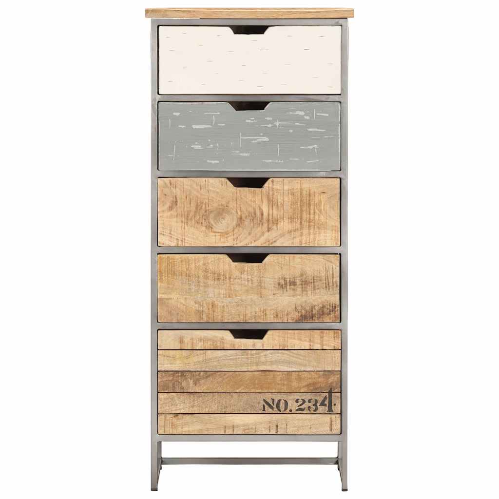 286535 vidaXL Drawer Cabinet 45x30x105 cm Solid Mango Wood 2