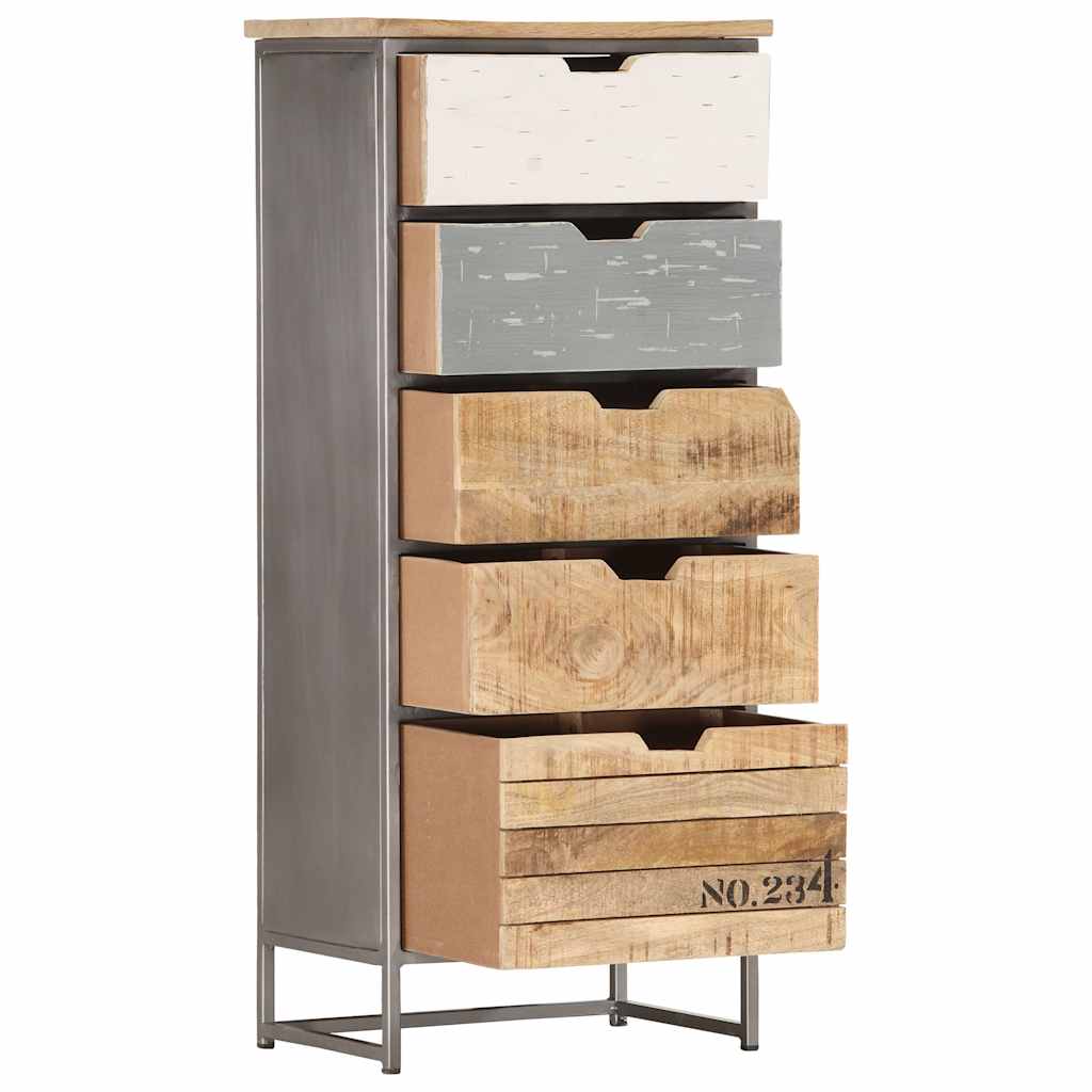286535 vidaXL Drawer Cabinet 45x30x105 cm Solid Mango Wood 3