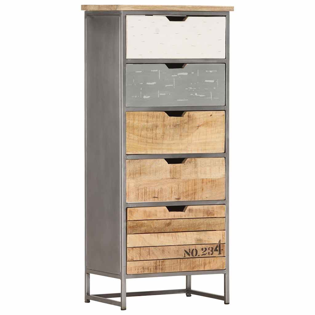 286535 vidaXL Drawer Cabinet 45x30x105 cm Solid Mango Wood 5