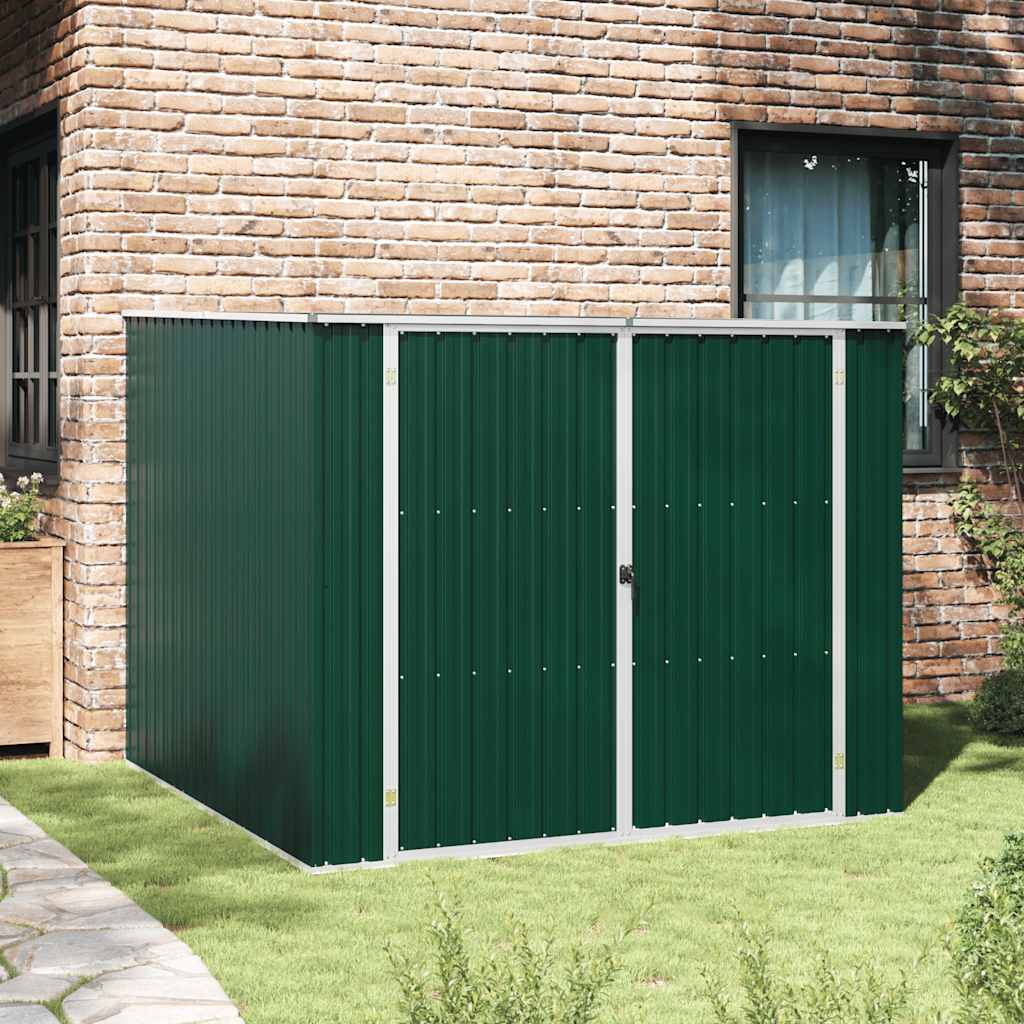 46253 vidaXL Garden Shed Green 195x198x159 cm Galvanised Steel 1