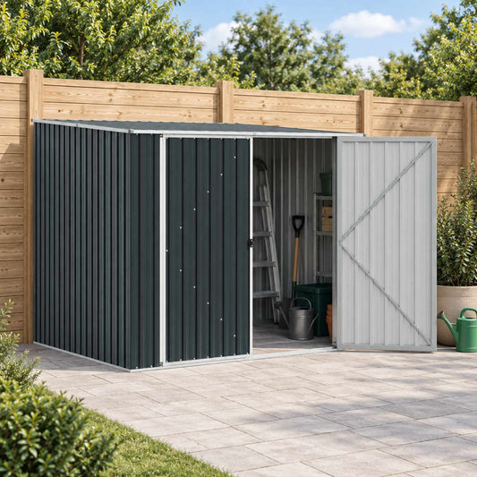 Garden Shed 195x198x159 cm Galvanised Steel Anthracite