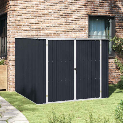 46255 vidaXL Garden Shed Anthracite 195x198x159 cm Galvanised Steel 1