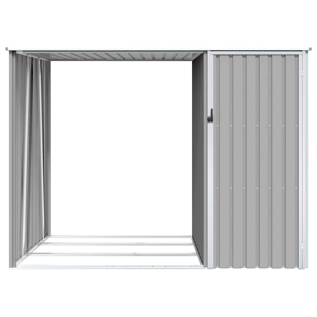 Garden Firewood Shed 245x98x159 cm Galvanised Steel Grey